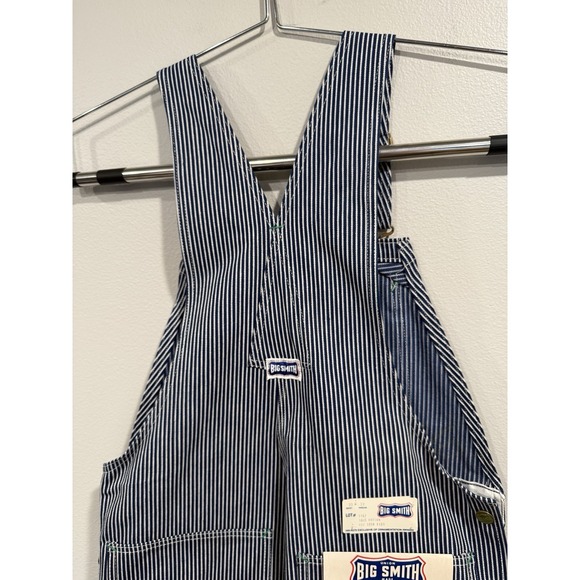 Big Smith Overalls 1960s Vintage Blue and White Stripe NWT 33x32 - Picture 6 of 14